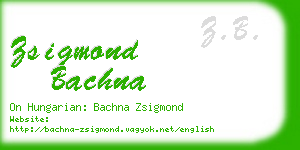 zsigmond bachna business card